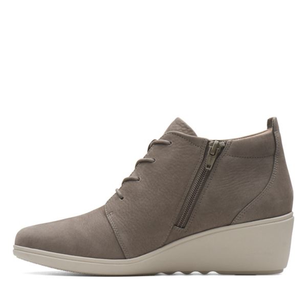 Clarks Womens Un Tallara Eva Ankle Boots Taupe Nubuck | UK-294358